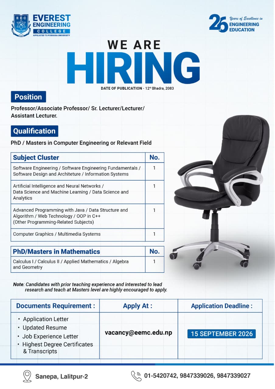 Faculty Recruitment 2026 – Computer Engineering & Mathematic
